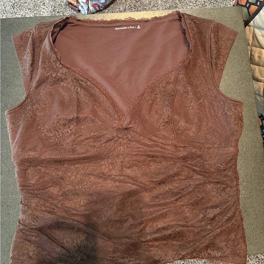 Abercrombie & Fitch Chocolate Lace Blouse